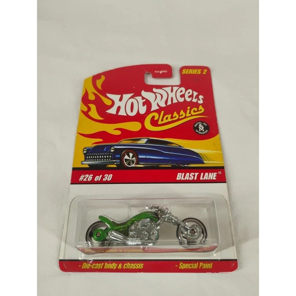 Hot Wheels Classics Series 2 Blast Lane 26/30 Special Paint Motorcycle Car Green
